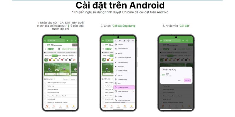 Cài đặt trên Android